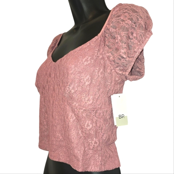 Nordstrom x BP Puff Sleeve Lace Top in Pink Nostalgia - Picture 4 of 10